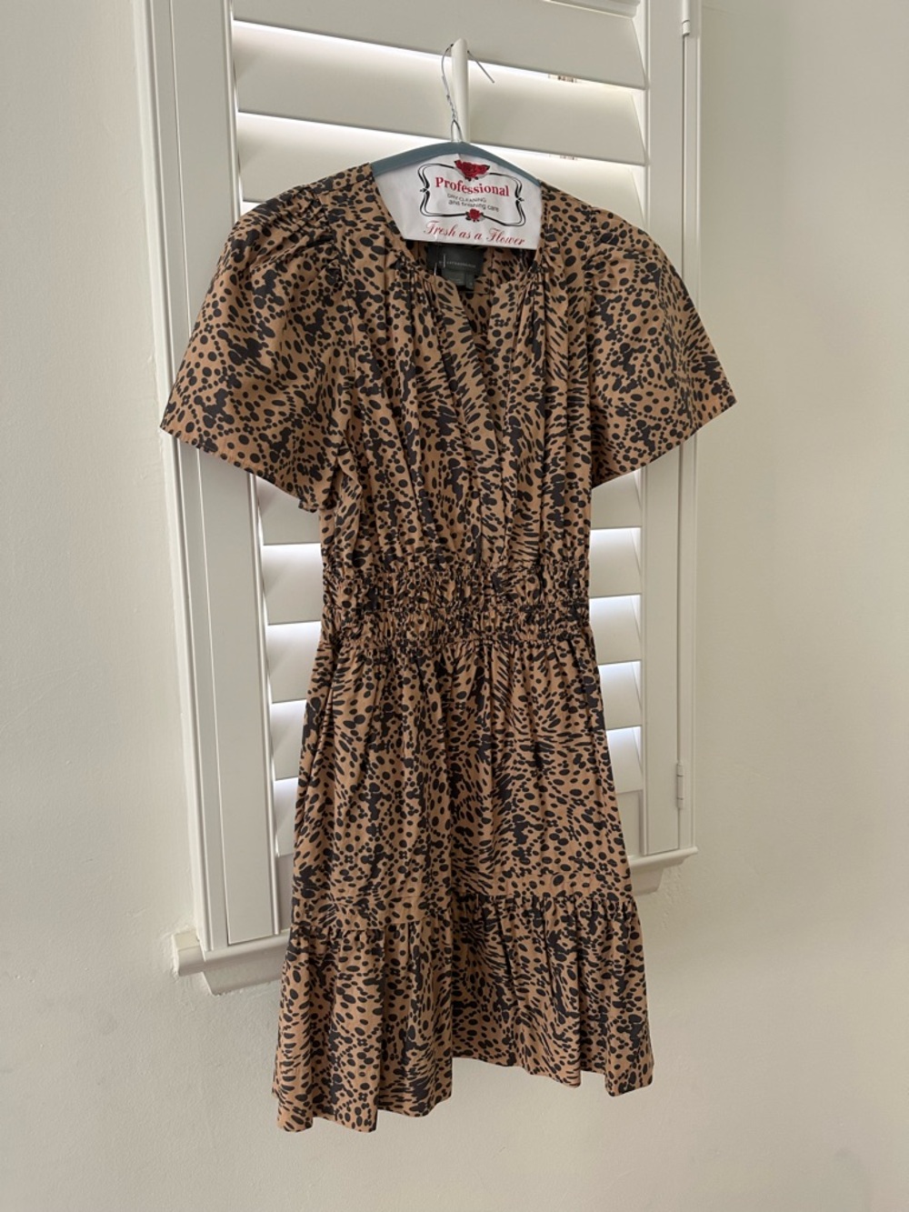 Anthropologie Somerset Dress - Leopard Print Short Sleeve